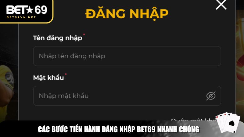 Đăng Nhập Bet69 – Truy Cập Nhanh Chóng, Trải Nghiệm Cá Cược Đỉnh Cao 1 Các bước tiến hành đăng nhập Bet69 nhanh chóng